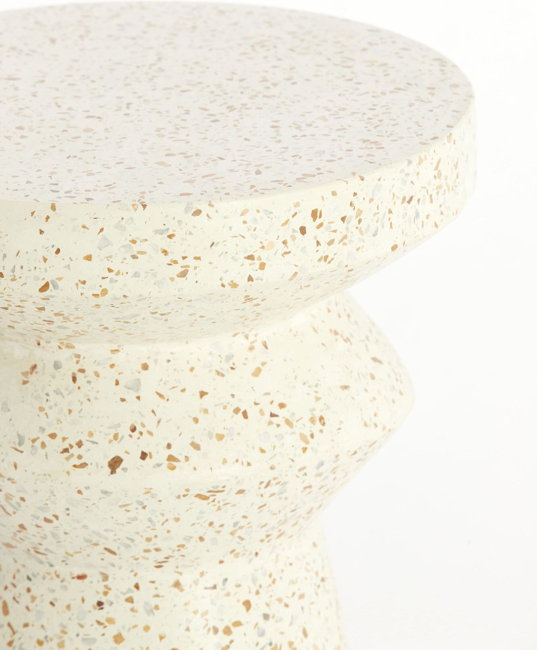 Light & Living Bijzettafel Sella - terrazzo crème Wit Bijzettafel