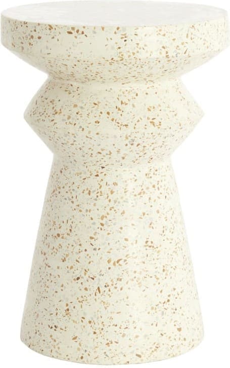 Light & Living Bijzettafel Sella - terrazzo crème Wit Bijzettafel