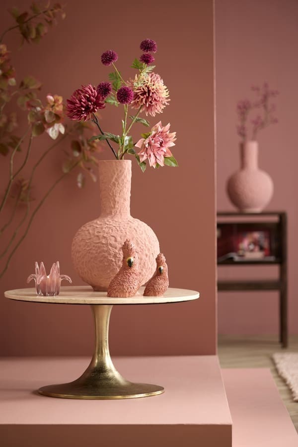 Light & Living Bijzettafel Tomar - zand-roze marmer+licht goud Roze Bijzettafel