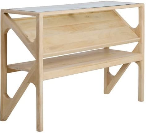 Light & Living Bijzettafel Yuki - mango hout naturel+glas Bruin Bijzettafel