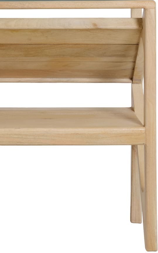 Light & Living Bijzettafel Yuki - mango hout naturel+glas Bruin Bijzettafel