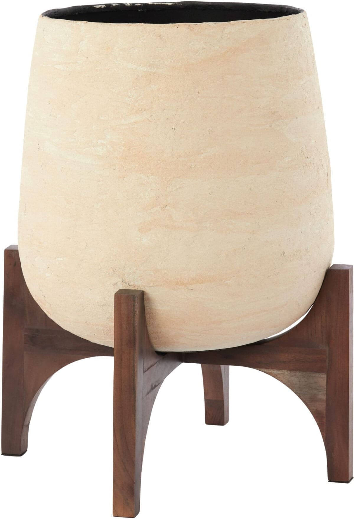 Light & Living Bloempot Karuna - hout+papier-maché beige Wit Bloempot