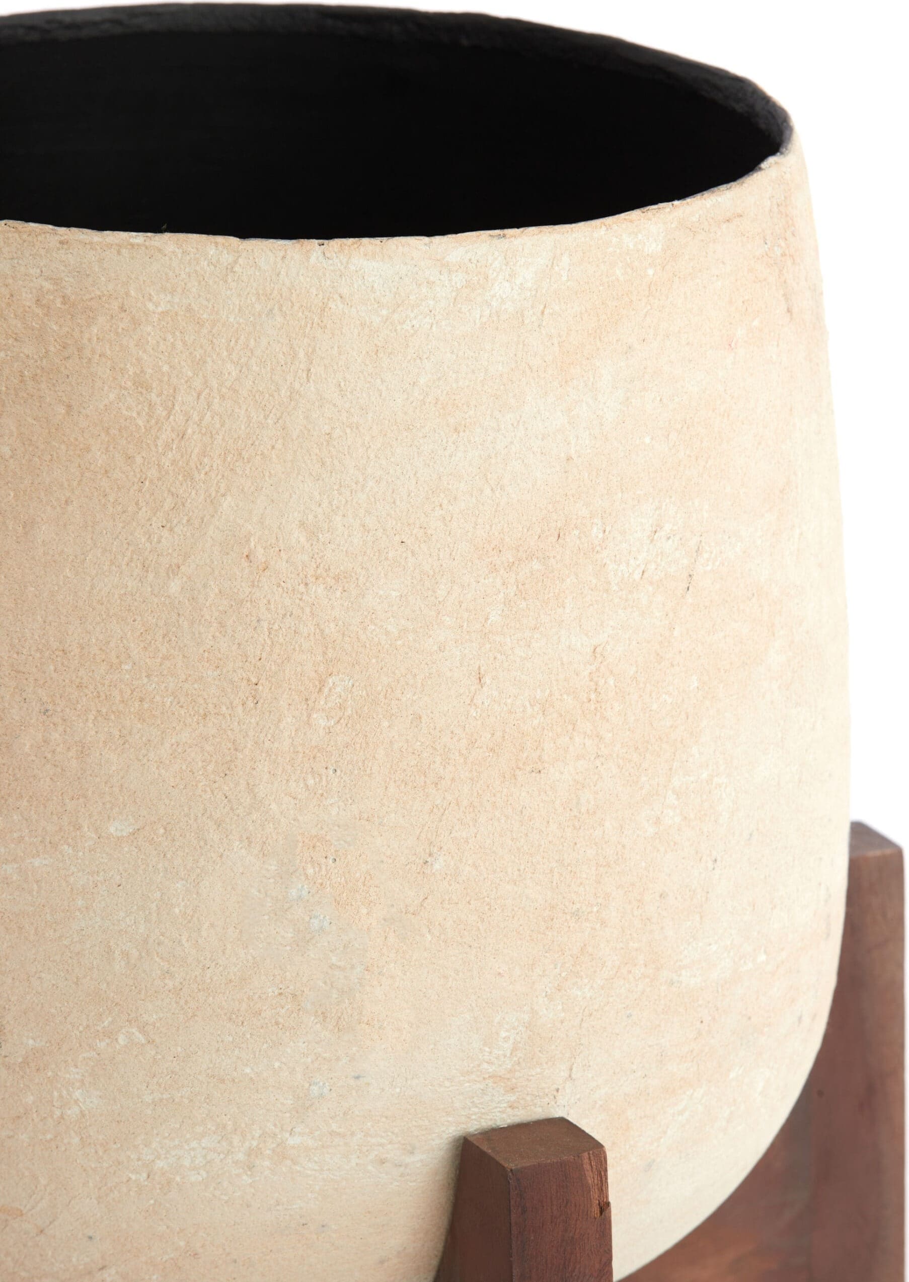 Light & Living Bloempot Karuna - hout+papier-maché beige Wit Bloempot