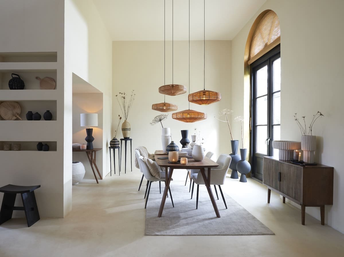 Light & Living Bloempot Maja - cement crème Wit Bloempot