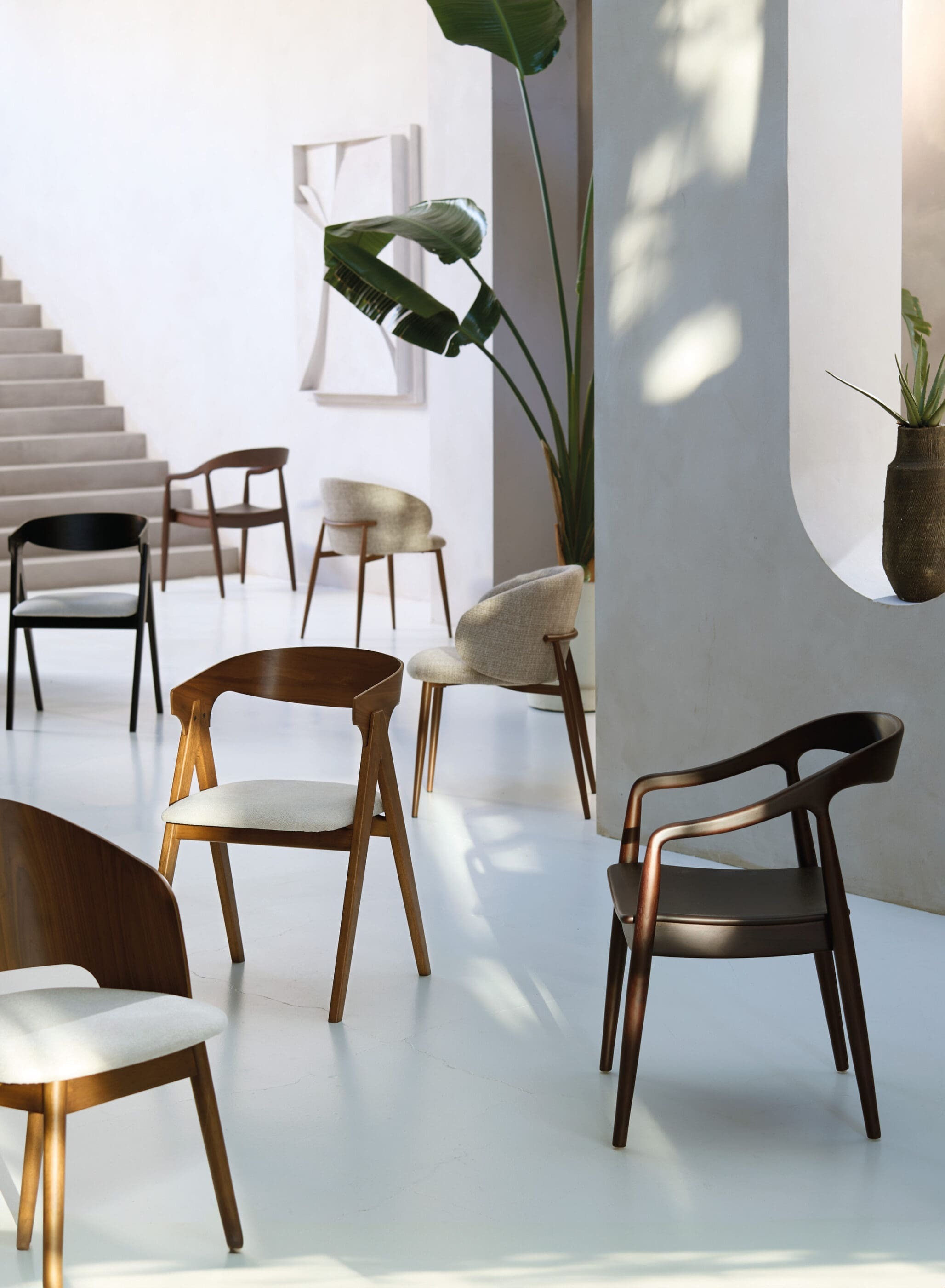 Light & Living Eetkamerstoel Aluko - crème+bruin Wit Eetkamerstoel