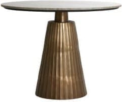Light & Living Eettafel Rianne - marmer taupe-antiek brons Bruin Eettafel
