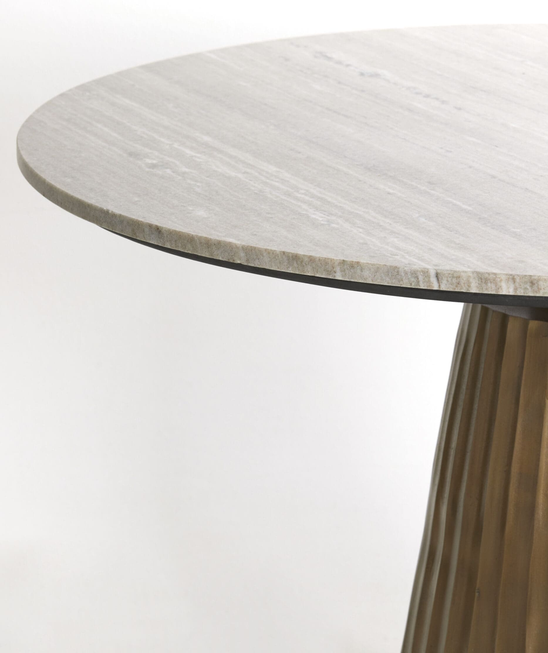 Light & Living Eettafel Rianne - marmer taupe-antiek brons Bruin Eettafel