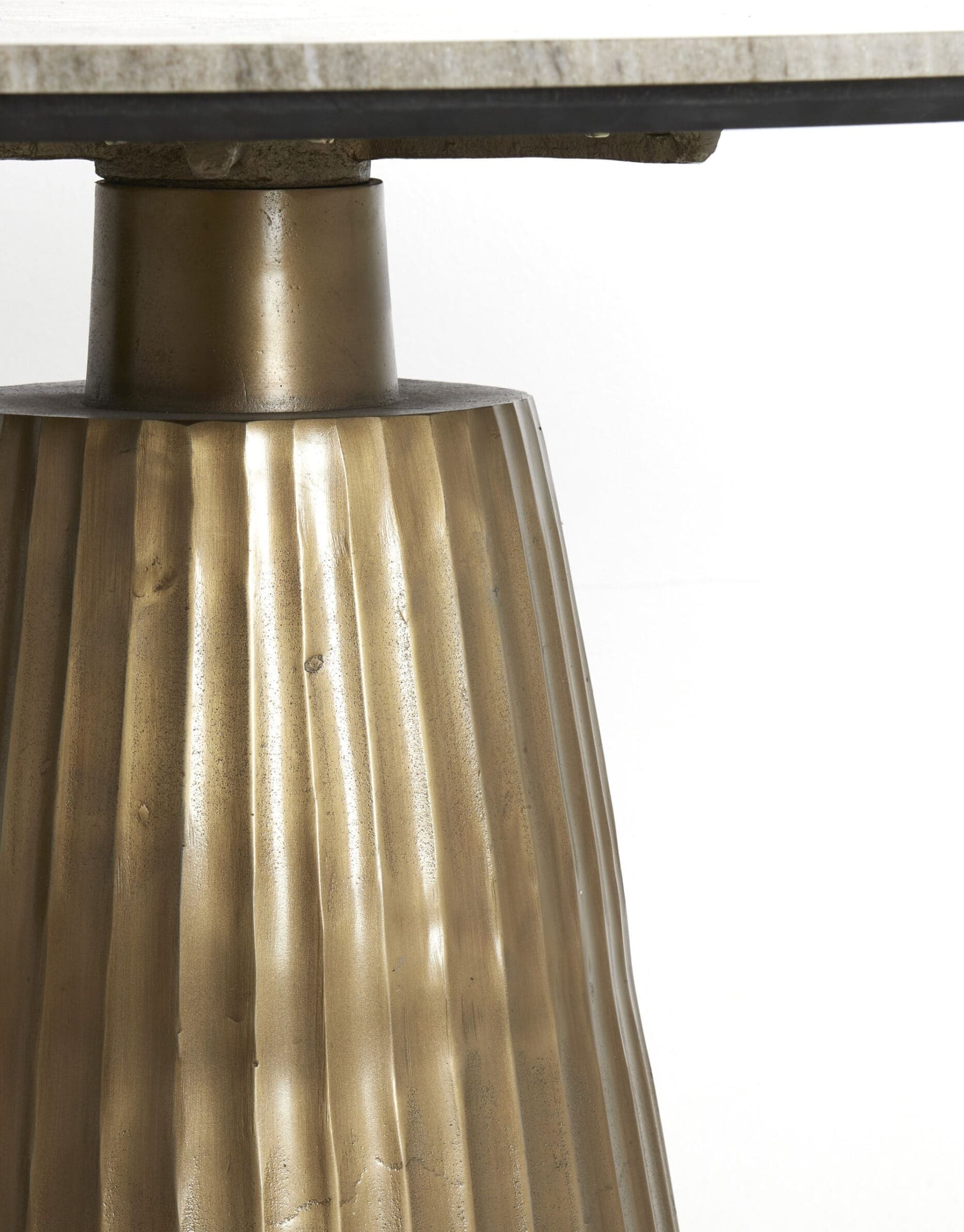 Light & Living Eettafel Rianne - marmer taupe-antiek brons Bruin Eettafel