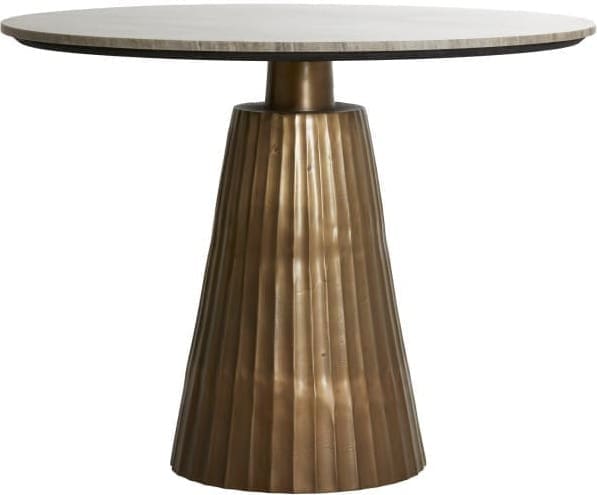 Light & Living Eettafel Rianne - marmer taupe-antiek brons Bruin Eettafel
