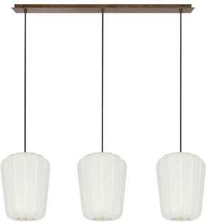 Light & Living Hanglamp Bibury - hout print d bruin+wit Wit Hanglamp