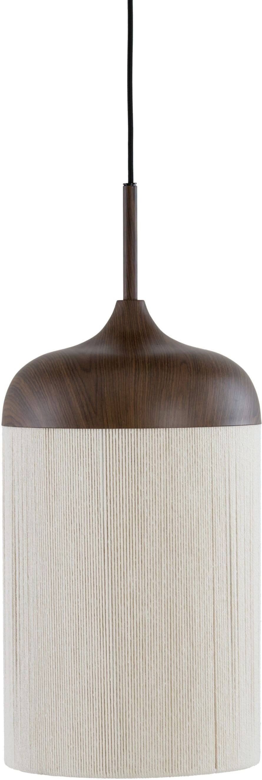 Light & Living Hanglamp Dania - hout print d bruin+touw crème Bruin Hanglamp