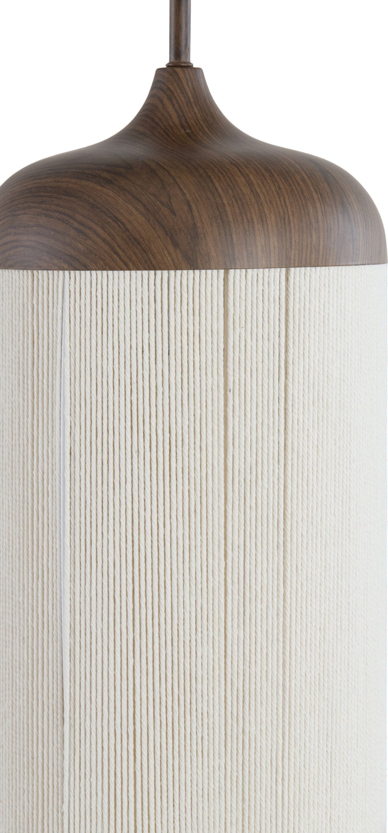Light & Living Hanglamp Dania - hout print d bruin+touw crème Bruin Hanglamp