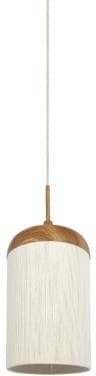 Light & Living Hanglamp Dania - hout print naturel+touw crème Bruin Hanglamp