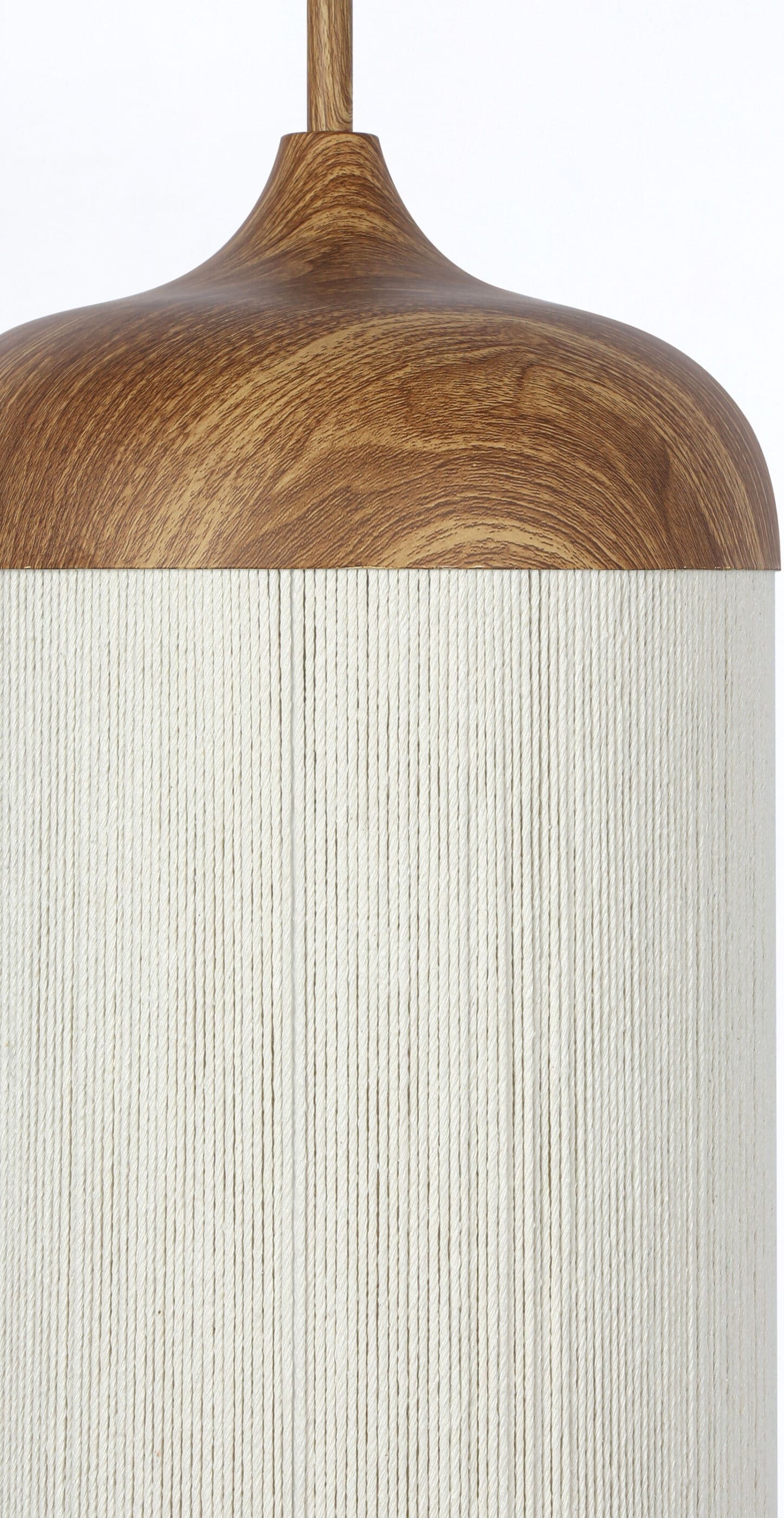 Light & Living Hanglamp Dania - hout print naturel+touw crème Bruin Hanglamp