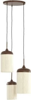 Light & Living Hanglamp Danialo - hout print d bruin+touw crème Bruin Hanglamp