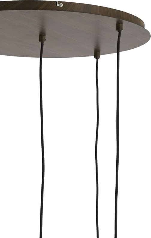 Light & Living Hanglamp Huxi - hout prnt d bruin+linnen nat. Bruin Hanglamp