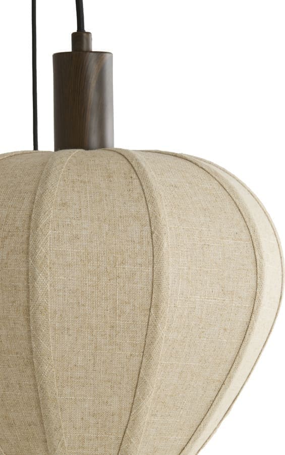 Light & Living Hanglamp Huxi - hout prnt d bruin+linnen nat. Bruin Hanglamp