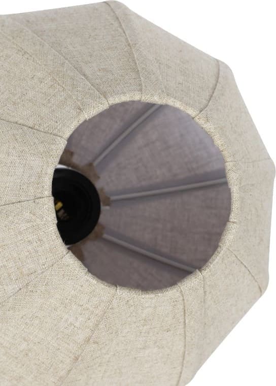 Light & Living Hanglamp Huxi - hout prnt d bruin+linnen nt Bruin Hanglamp