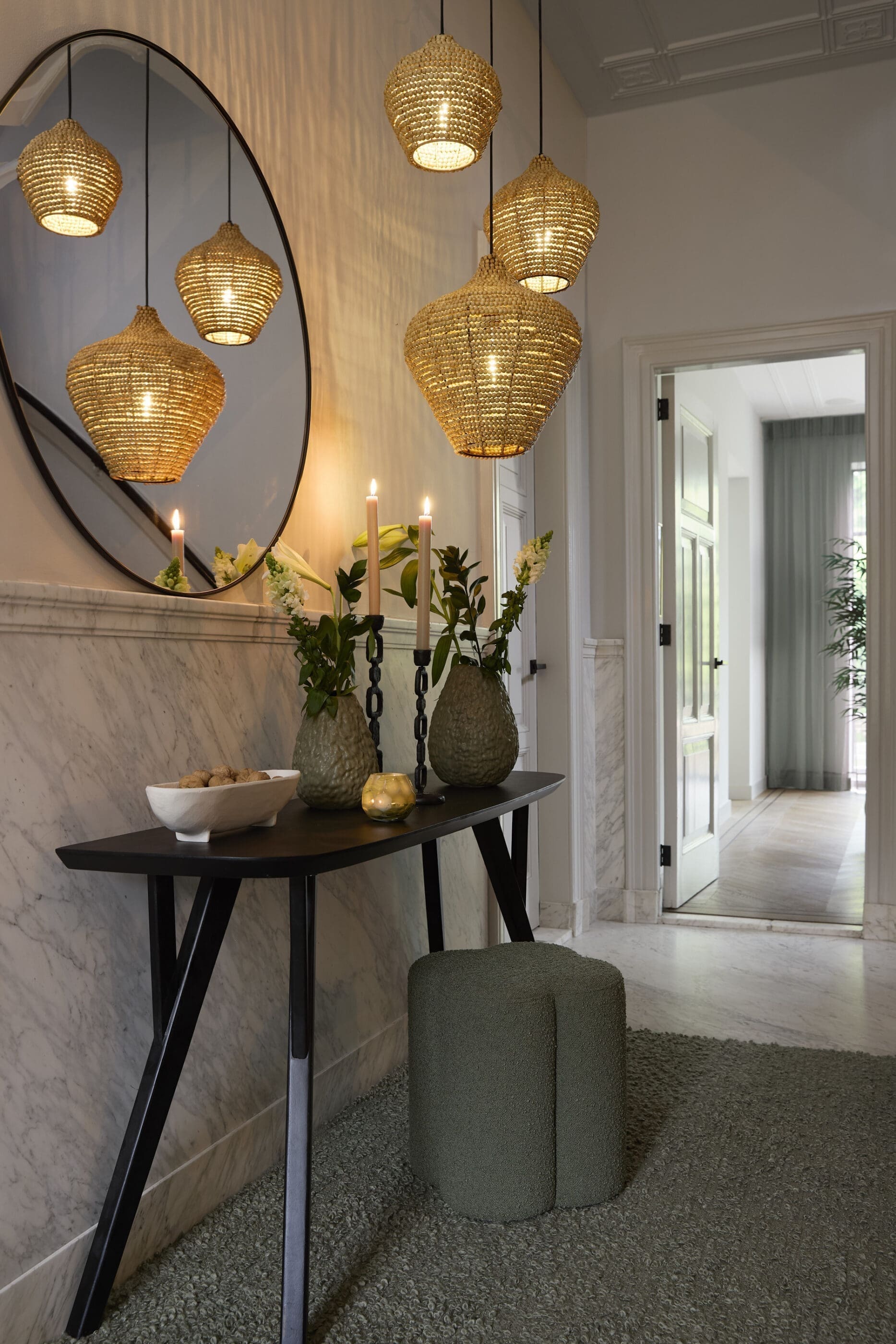 Light & Living Hanglamp Kalenga - kralen naturel Bruin Hanglamp