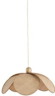 Light & Living Hanglamp Lavrio - webbing naturel+hout Bruin Hanglamp
