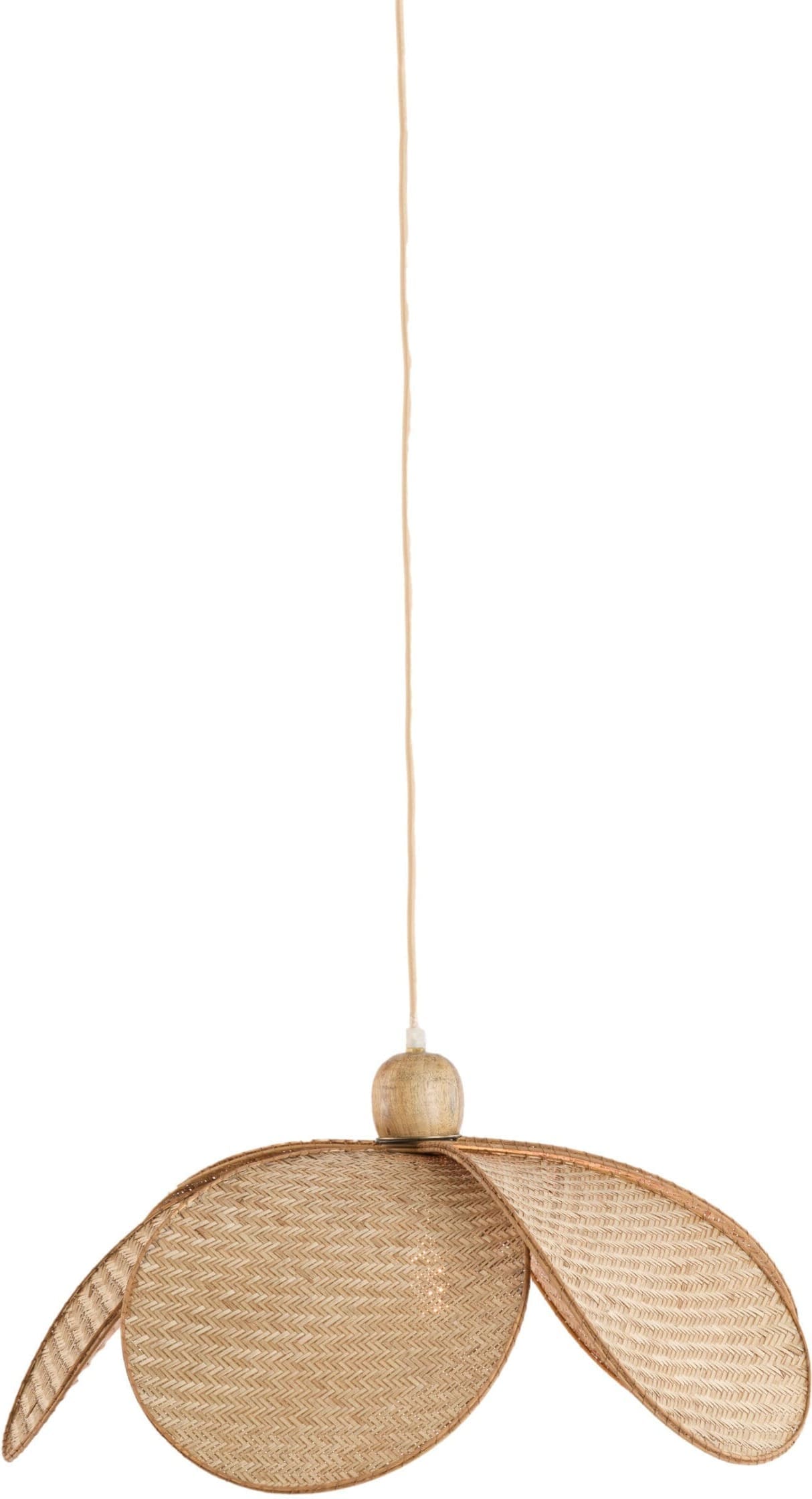 Light & Living Hanglamp Lavrio - webbing naturel+hout Bruin Hanglamp
