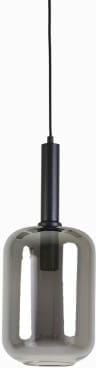 Light & Living Hanglamp Lekar - zwart+smoke glas Grijs Hanglamp