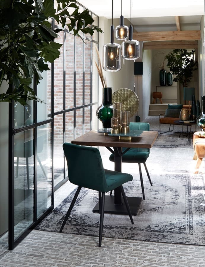 Light & Living Hanglamp Lekar - zwart+smoke glas Grijs Hanglamp