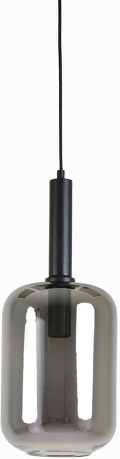 Light & Living Hanglamp Lekar - zwart+smoke glas Grijs Hanglamp