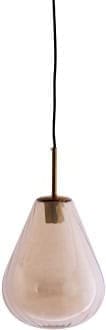 Light & Living Hanglamp Leona - antiek brons+glas amber Brons Hanglamp