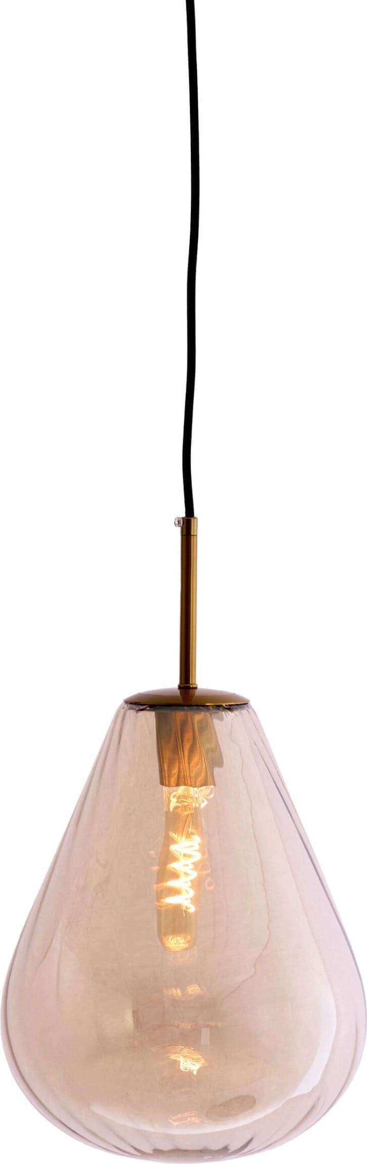 Light & Living Hanglamp Leona - antiek brons+glas amber Brons Hanglamp