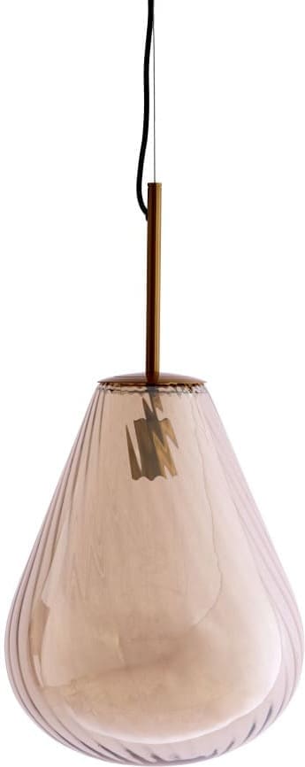 Light & Living Hanglamp Leona - antiek brons+glas amber Brons Hanglamp