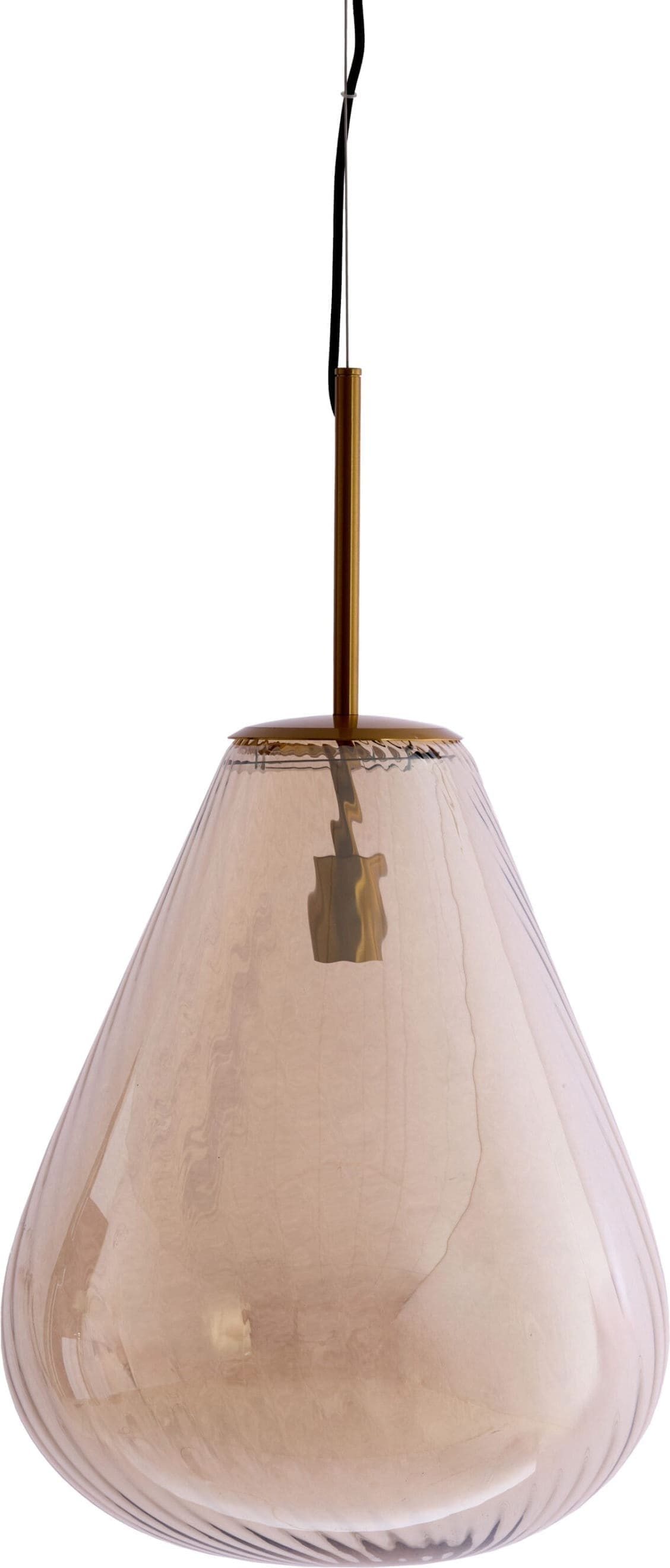 Light & Living Hanglamp Leona - antiek brons+glas amber Brons Hanglamp