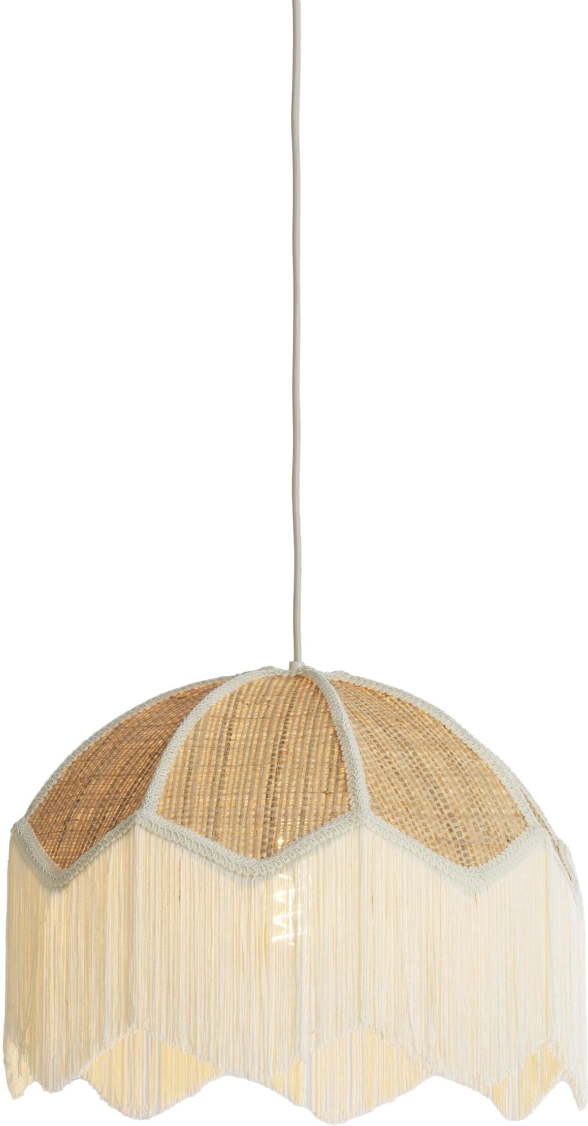 Light & Living Hanglamp Malacia - raffia naturel+crème Bruin Hanglamp