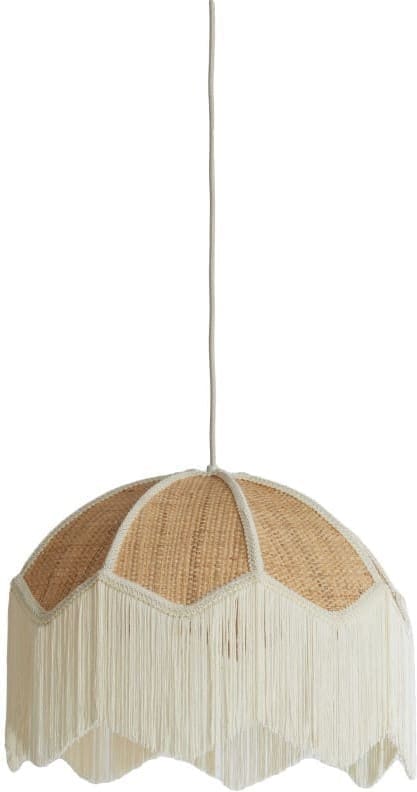 Light & Living Hanglamp Malacia - raffia naturel+crème Bruin Hanglamp