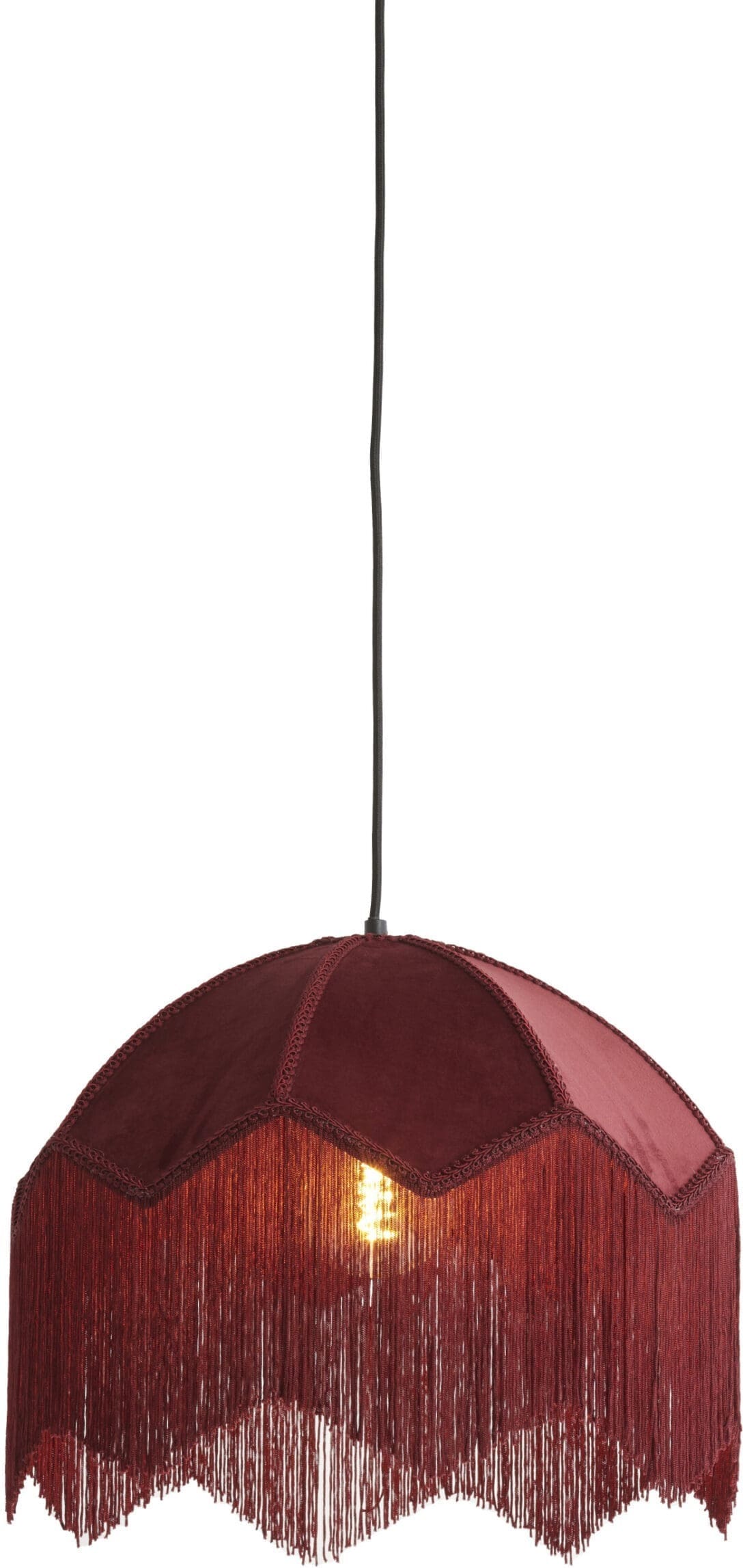 Light & Living Hanglamp Malacia - velvet bordeaux Rood Hanglamp
