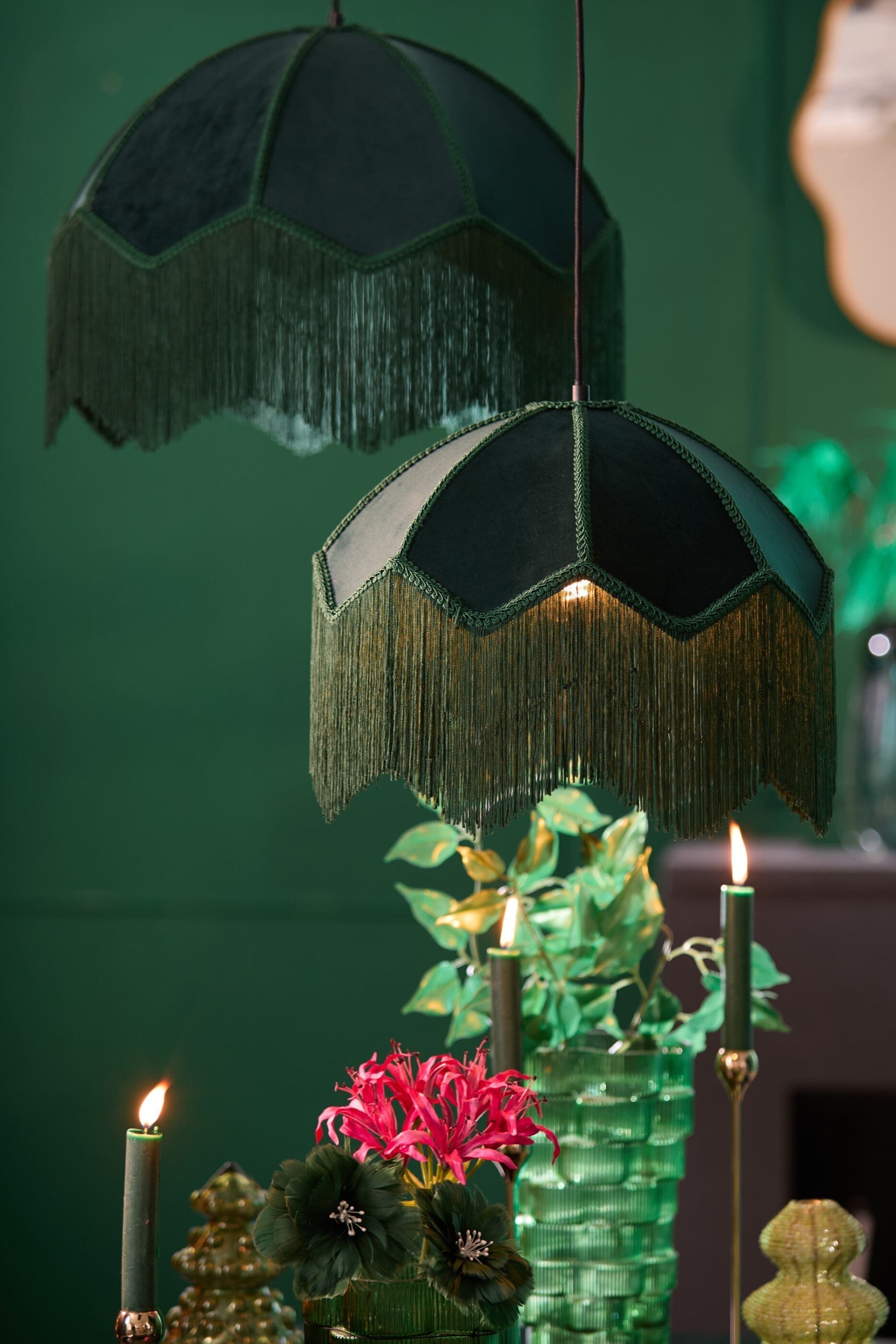 Light & Living Hanglamp Malacia - velvet groen Groen Hanglamp