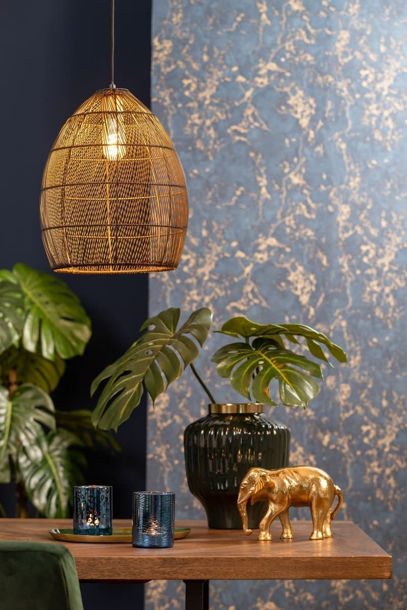 Light & Living Hanglamp Meya - zwart-goud Zwart Hanglamp