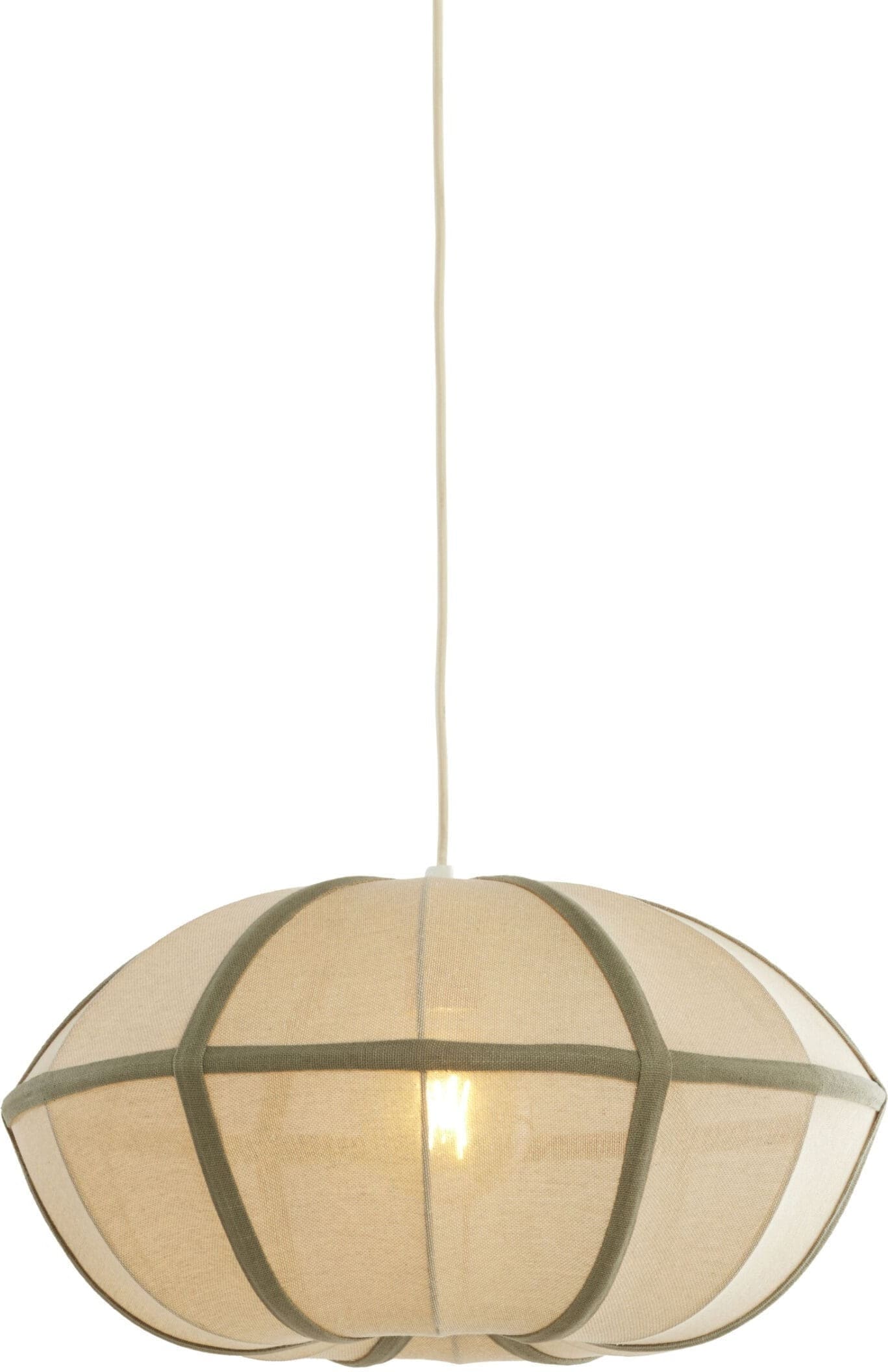 Light & Living Hanglamp Mirelys - naturel+olijf groen Bruin Hanglamp