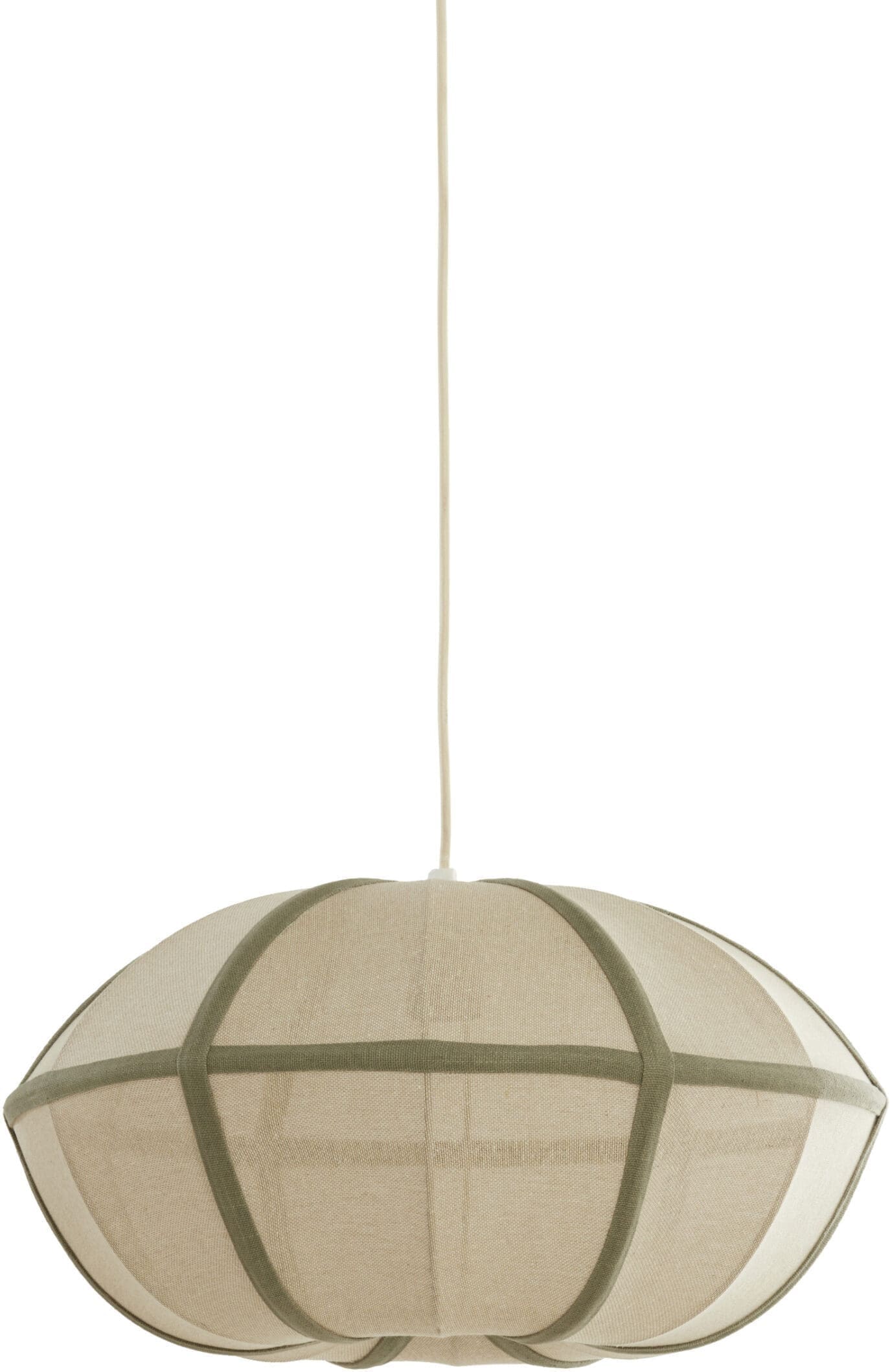 Light & Living Hanglamp Mirelys - naturel+olijf groen Bruin Hanglamp