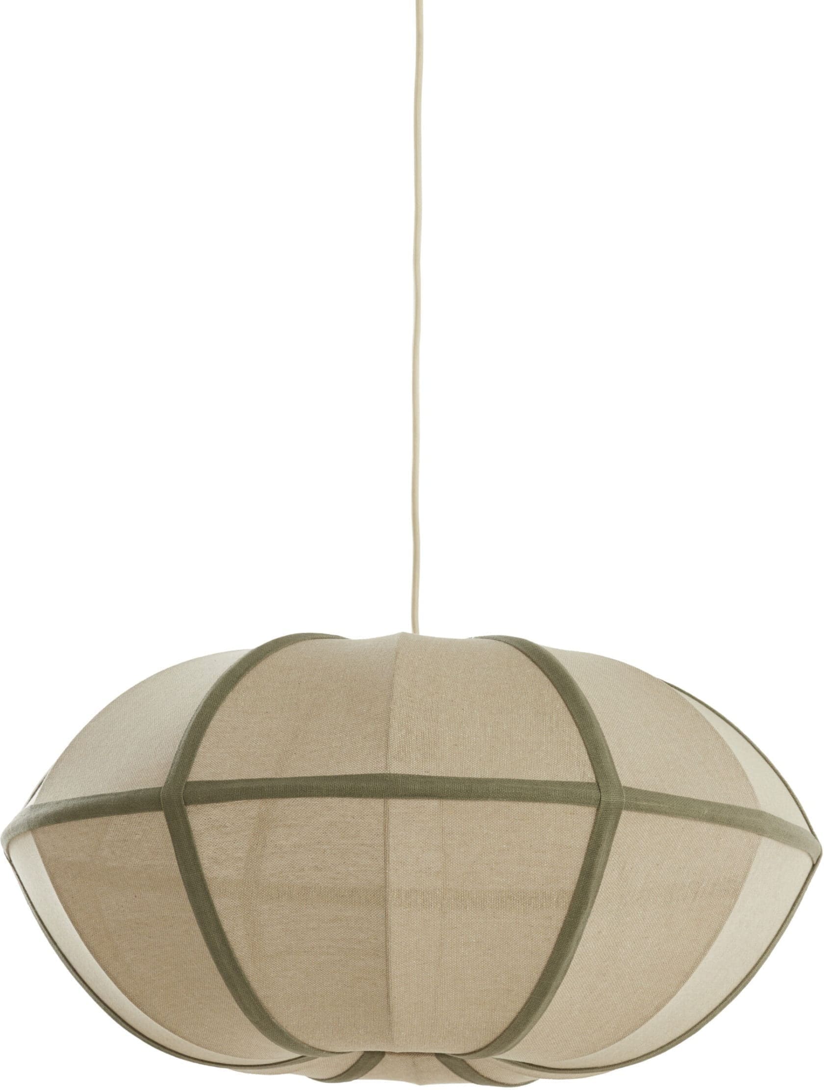 Light & Living Hanglamp Mirelys - naturel+olijf groen Bruin Hanglamp