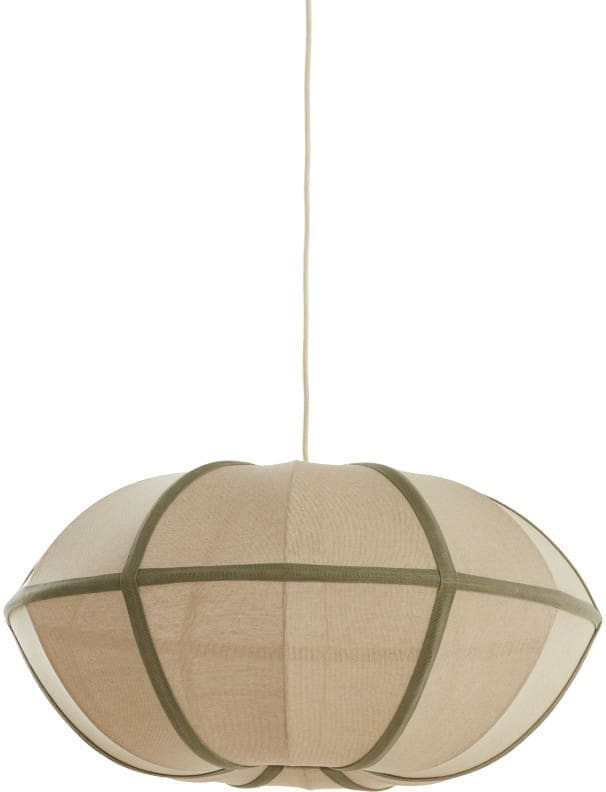 Light & Living Hanglamp Mirelys - naturel+olijf groen Bruin Hanglamp