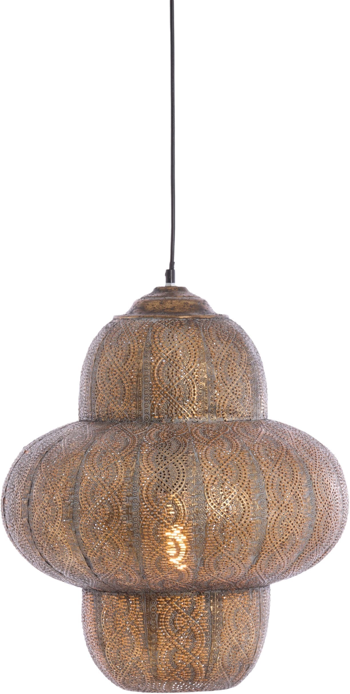 Light & Living Hanglamp Ryota - bruin goud Bruin Hanglamp