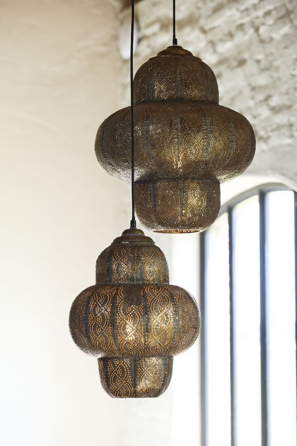 Light & Living Hanglamp Ryota - bruin goud Bruin Hanglamp