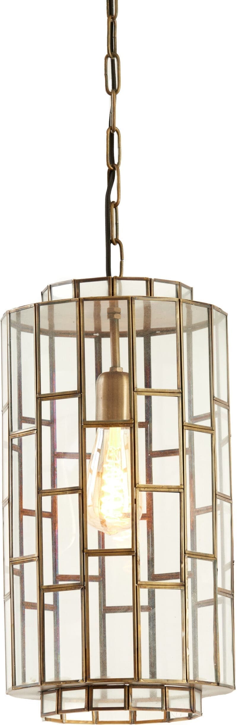 Light & Living Hanglamp Søstrene - antiek brons+glas Brons Hanglamp