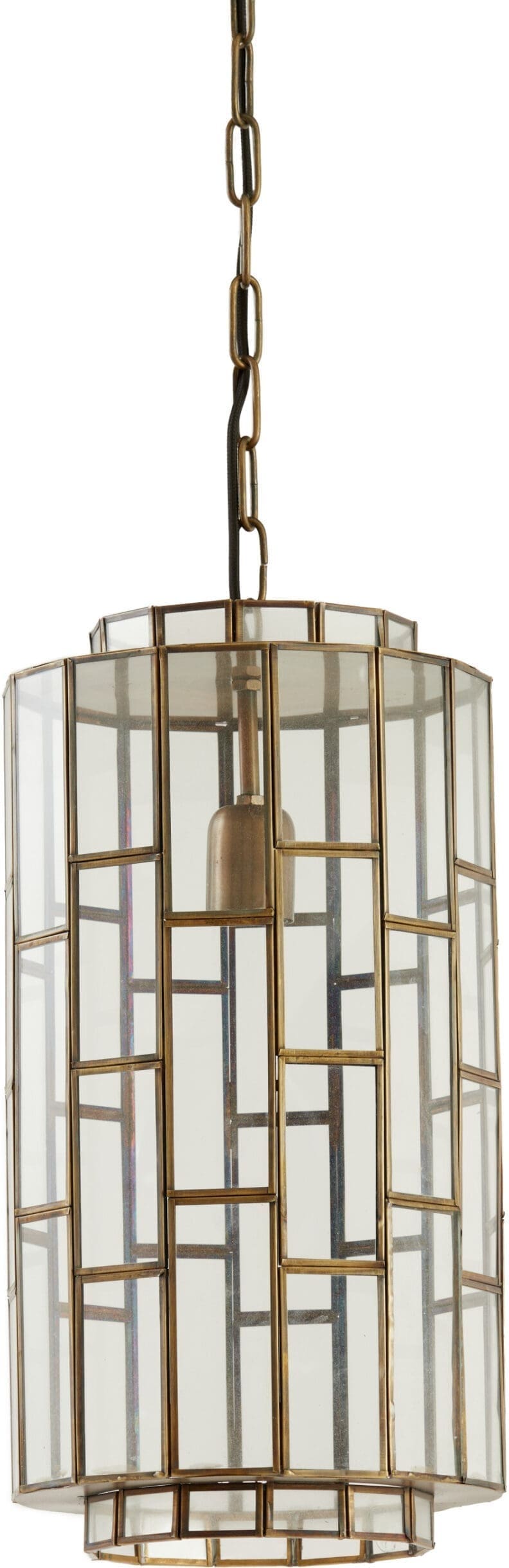 Light & Living Hanglamp Søstrene - antiek brons+glas Brons Hanglamp