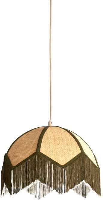 Light & Living Hanglamp Sulina - raffia naturel+groen Groen Hanglamp