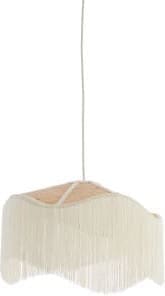 Light & Living Hanglamp Tiffany - raffia naturel+crème Wit Hanglamp