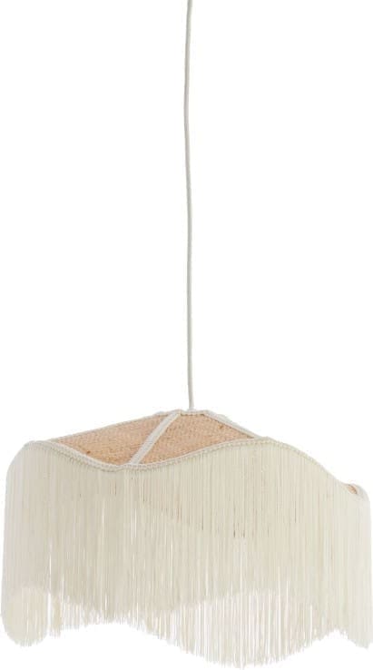 Light & Living Hanglamp Tiffany - raffia naturel+crème Wit Hanglamp
