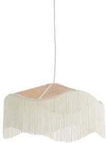 Light & Living Hanglamp Tiffany - raffia naturel+crème Wit Hanglamp