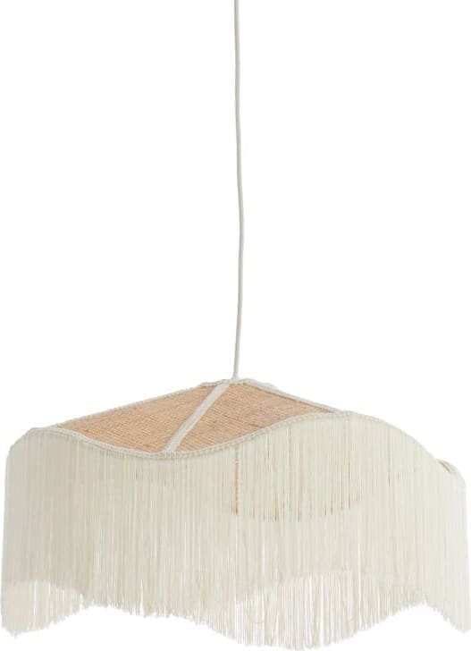 Light & Living Hanglamp Tiffany - raffia naturel+crème Wit Hanglamp